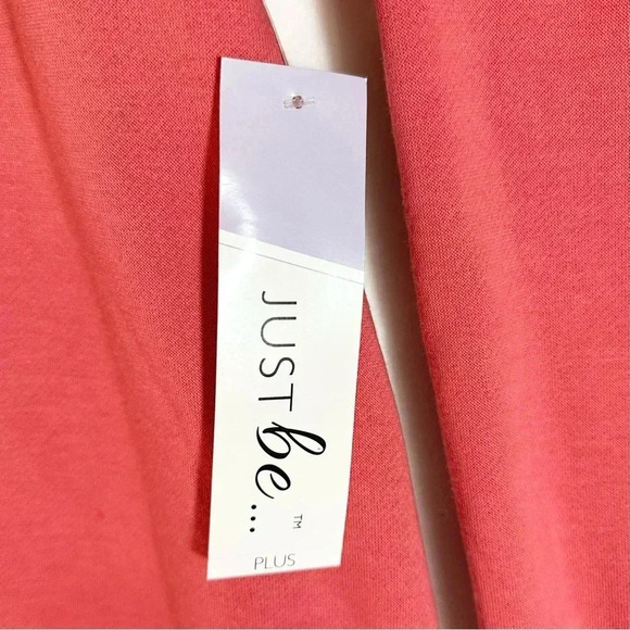 Just Be Plus Size Pullover Raglan Fleece Mineral Red Sweatshirt - Picture 6 of 6